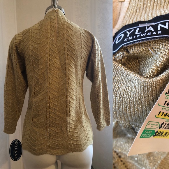 Dylani Women’s Gold Mock Neck Sweater - Picture 3 of 8
